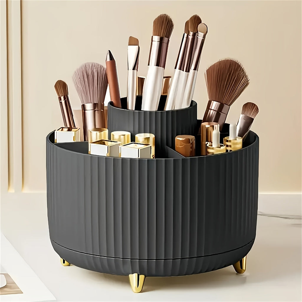 360° Rotating Makeup Organizer with 5 Compartments Storage