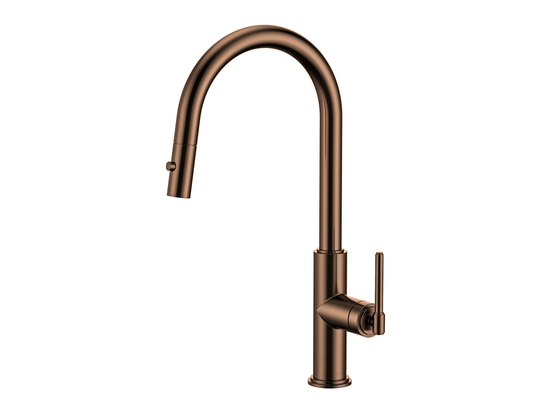 Wollemi Gooseneck Pullout Sink Mixer with Vegie Spray Brushed Copper