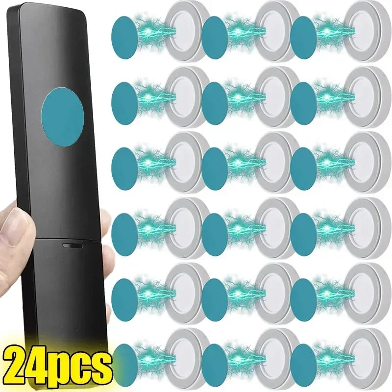 No Drill Magnetic Remote Holder - Wall Mount for TV/AC/DVD Remotes, White Space-Saving Design