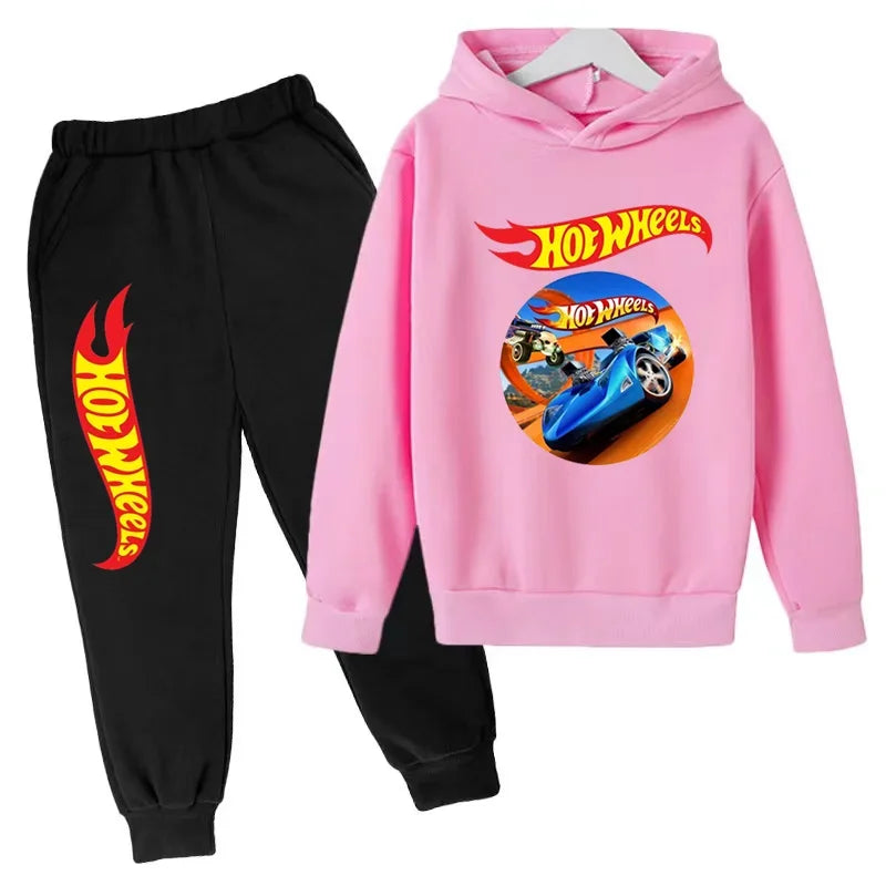Kids Hot Wheels Printed Hoodie & Joggers Set