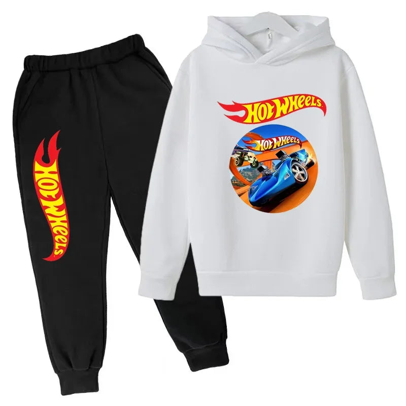 Kids Hot Wheels Printed Hoodie & Joggers Set
