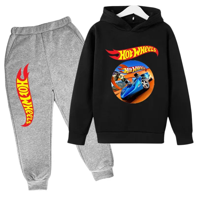 Kids Hot Wheels Printed Hoodie & Joggers Set
