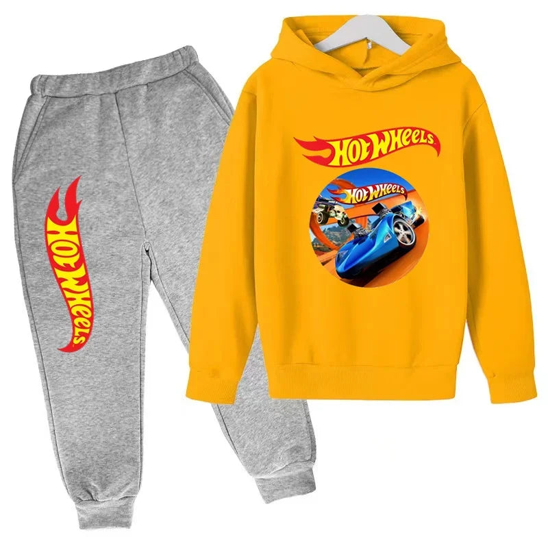 Kids Hot Wheels Printed Hoodie & Joggers Set