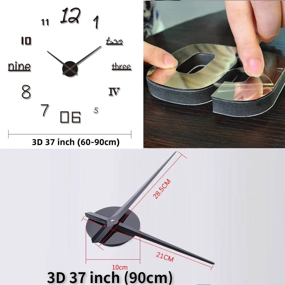 Decorative Wall Clock with Roman Numerals – Silent Quartz Clock for Modern Interiors