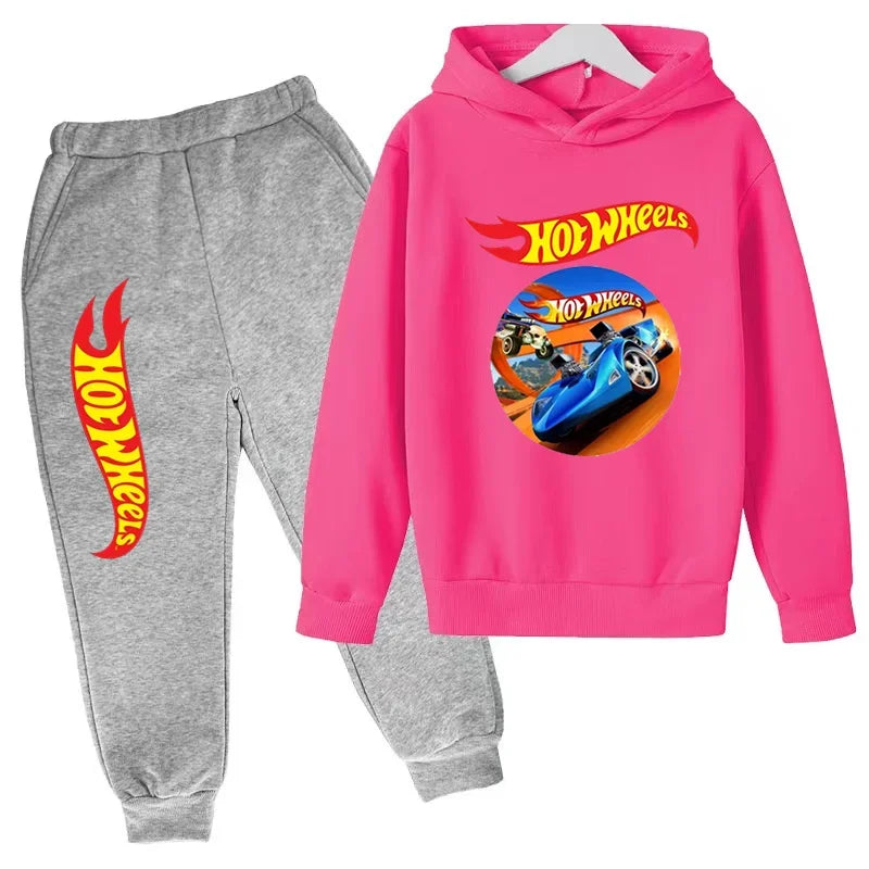 Kids Hot Wheels Printed Hoodie & Joggers Set