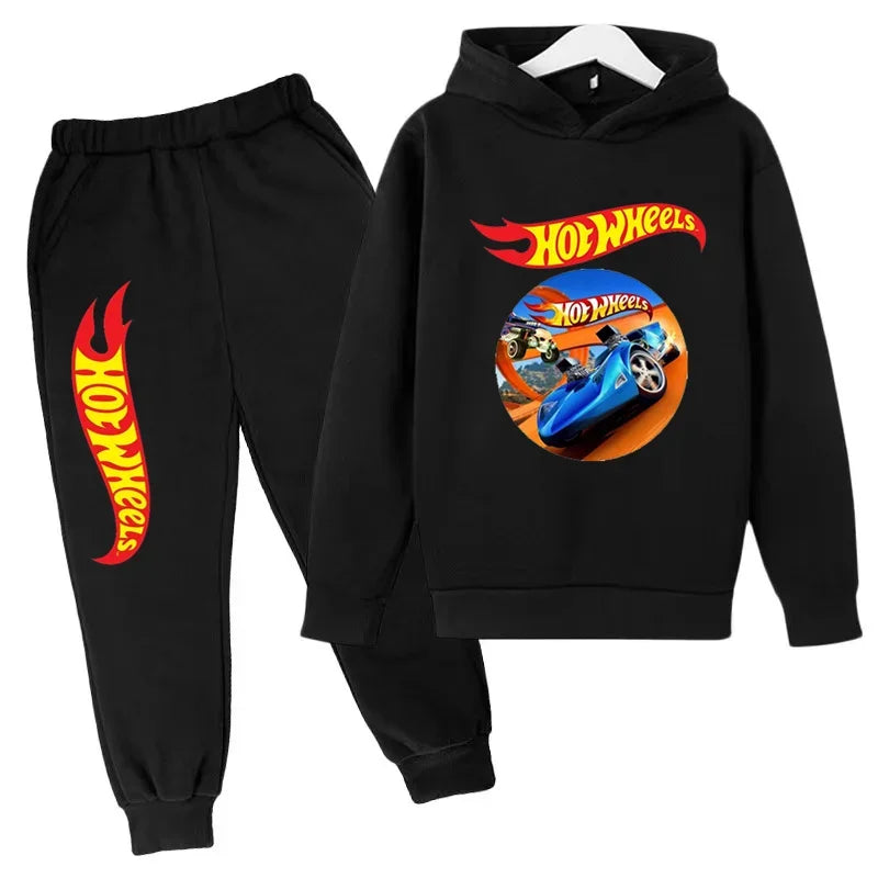 Kids Hot Wheels Printed Hoodie & Joggers Set