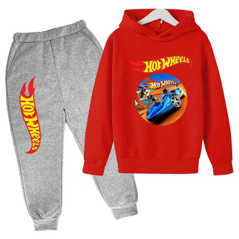 Kids Hot Wheels Printed Hoodie & Joggers Set