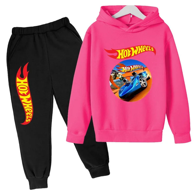 Kids Hot Wheels Printed Hoodie & Joggers Set
