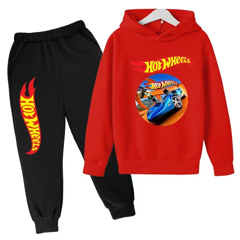 Kids Hot Wheels Printed Hoodie & Joggers Set