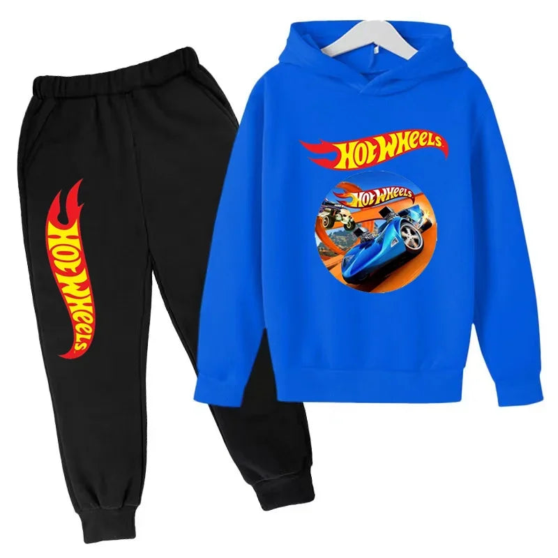 Kids Hot Wheels Printed Hoodie & Joggers Set