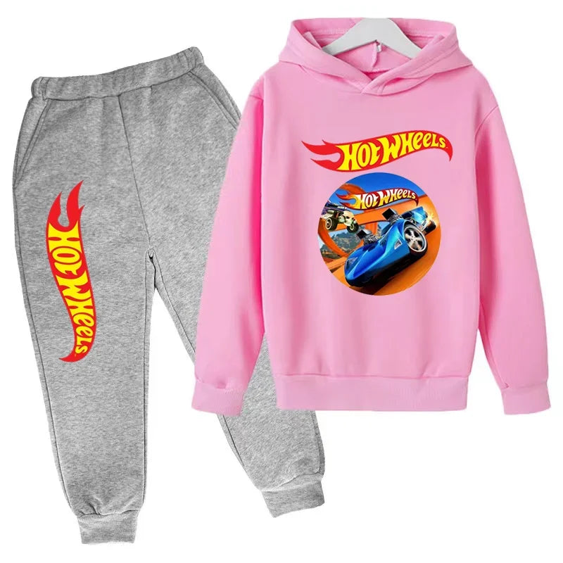 Kids Hot Wheels Printed Hoodie & Joggers Set