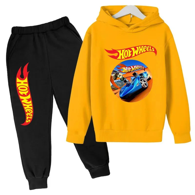 Kids Hot Wheels Printed Hoodie & Joggers Set