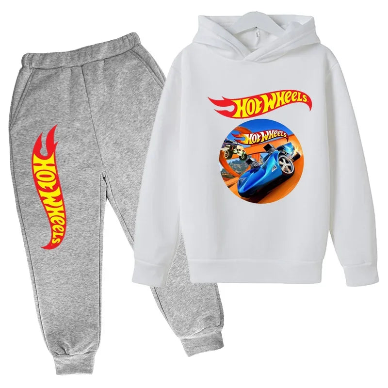 Kids Hot Wheels Printed Hoodie & Joggers Set