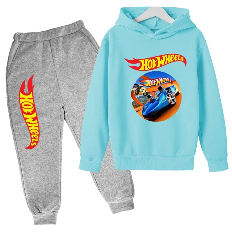 Kids Hot Wheels Printed Hoodie & Joggers Set