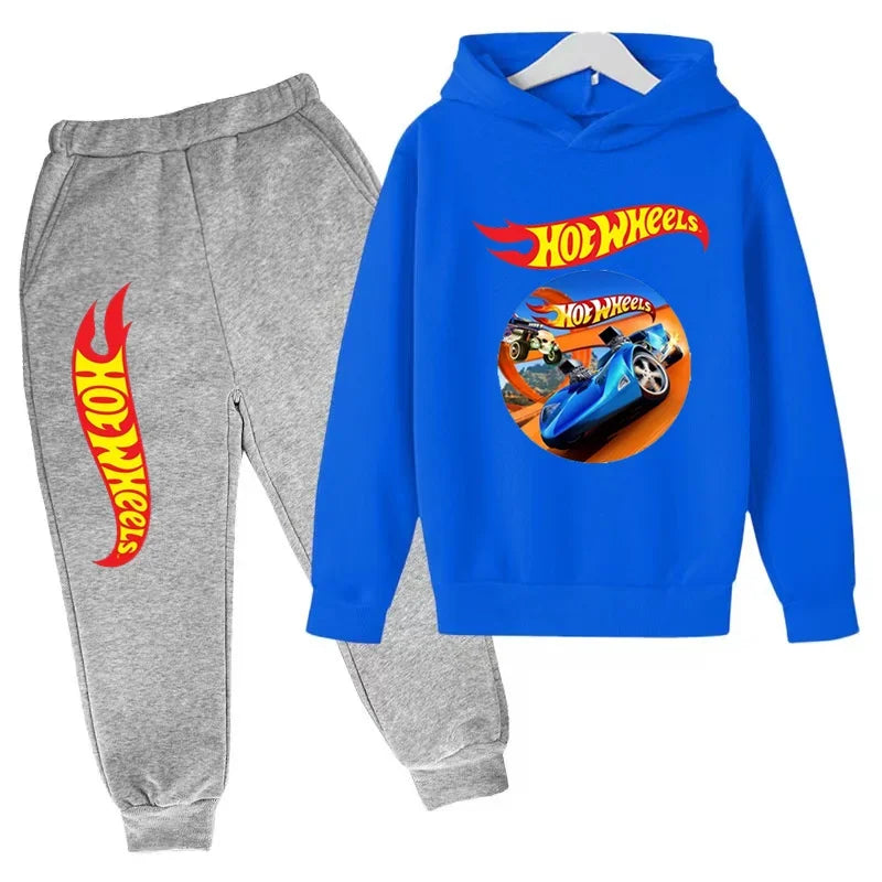 Kids Hot Wheels Printed Hoodie & Joggers Set