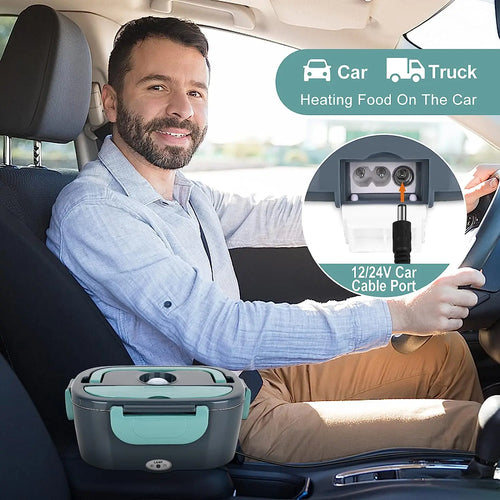 1.5 liters, 60 watts, portable electric lunch box insulation device,household or vehicle-mounted food heater - leak-proof design