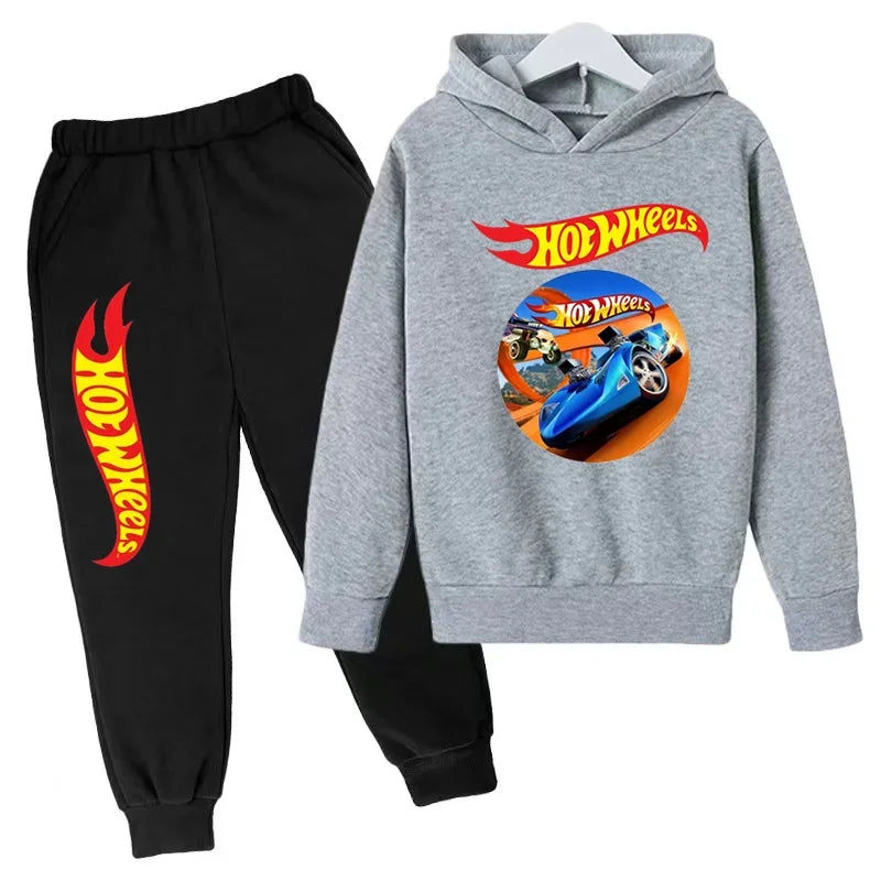 Kids Hot Wheels Printed Hoodie & Joggers Set