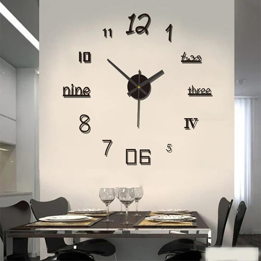 Decorative Wall Clock with Roman Numerals – Silent Quartz Clock for Modern Interiors