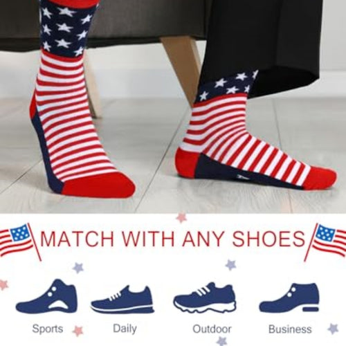 2 Pairs American USA Flag Socks Proud To Be An American Socks Funny Crew For 4th Of July Gift Men Women - 𝑴𝒆𝒈𝒂 𝑮𝒂𝒅𝒈𝒆𝒕𝒔