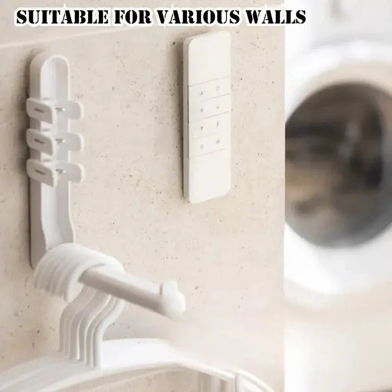 No Drill Magnetic Remote Holder - Wall Mount for TV/AC/DVD Remotes, White Space-Saving Design